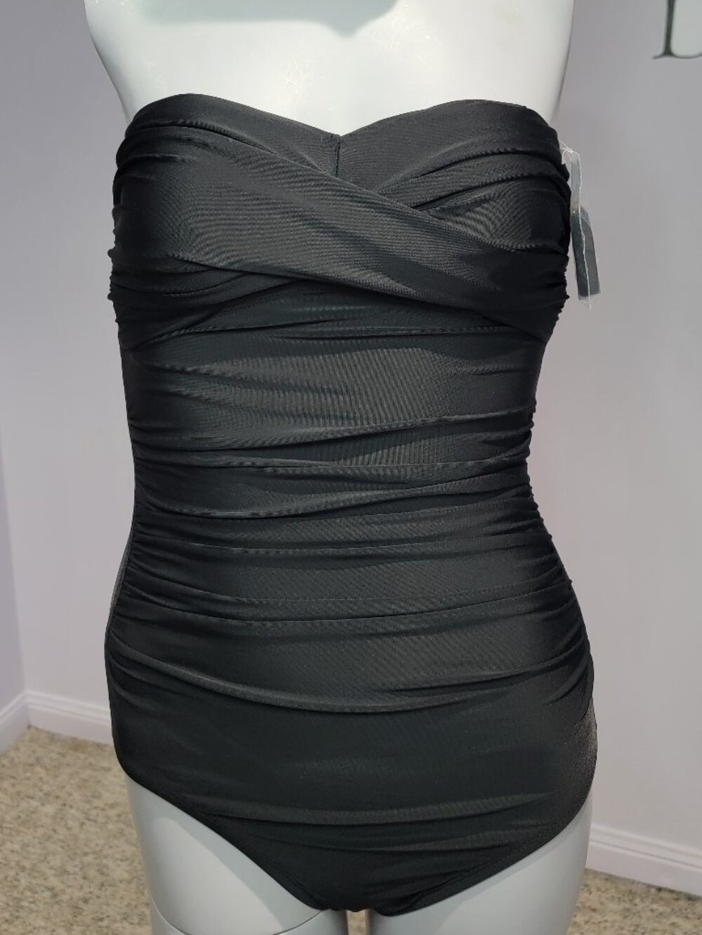 Merona Shirred Bandeau One-Piece Swimsuit Size XS Long